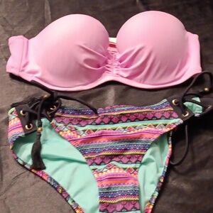 Multi color two piece bikini
